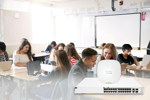 Aruba Instant On networking hardware in the classroom