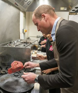 Prince William cooking Indian food
