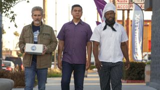 Minister Payne (Michael Imperioli), Julio (Chris Estrada) and Chef Percy Williams (Jamar Malachi Neighbors) in "This Fool"
