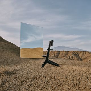 Highchair in a desert landscape