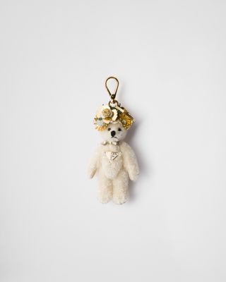 Teddy Bag Charm With Metal Ring