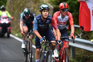 RIVOLI ITALY MAY 18 Sebastian Berwick of Australia and Team Israel Premier Tech competes in the breakaway during the 106th Giro dItalia 2023 Stage 12 a 185km stage from Bra to Rivoli UCIWT on May 18 2023 in Rivoli Italy Photo by Tim de WaeleGetty Images