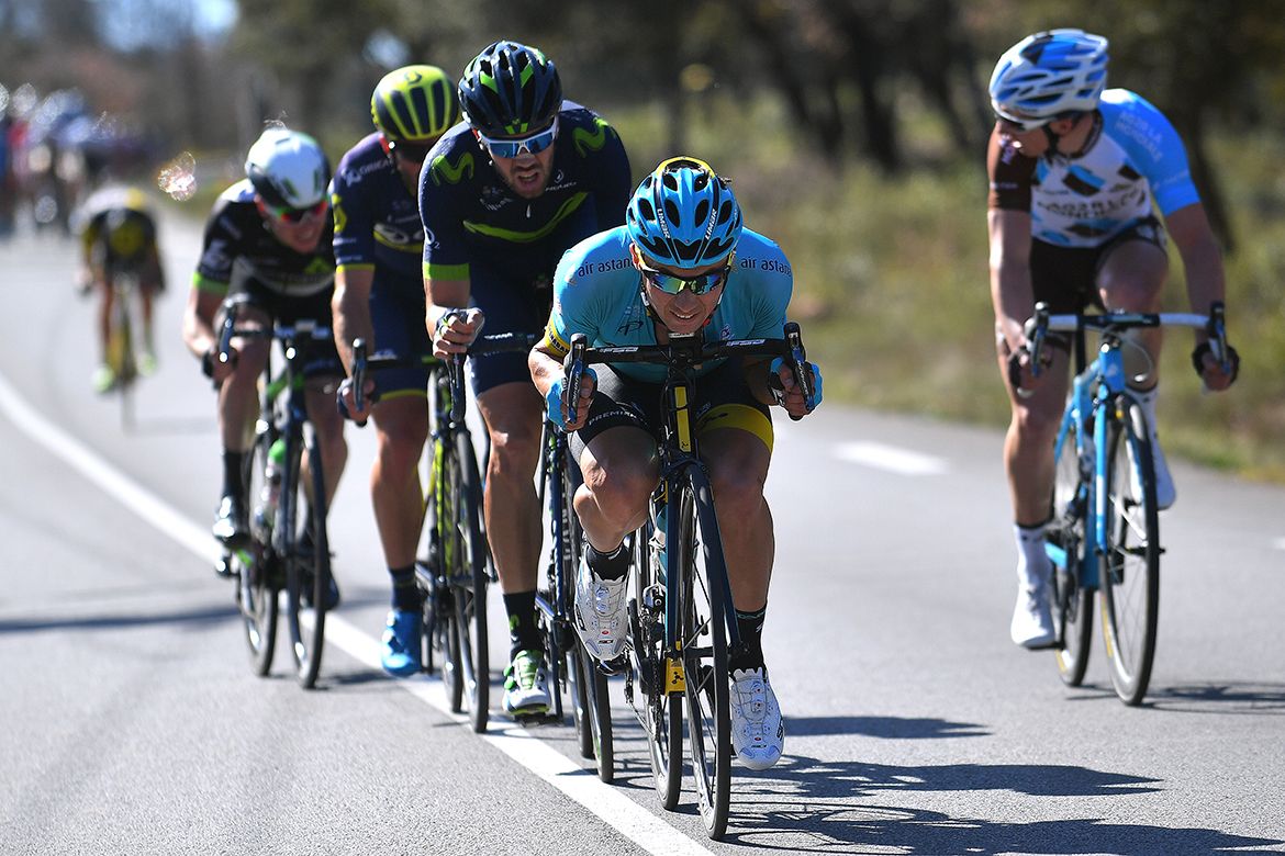 Alexey Lutsenko, Jsus Herrada, Cyril Gautier, Michael Albasini and Ben King in the breakaway