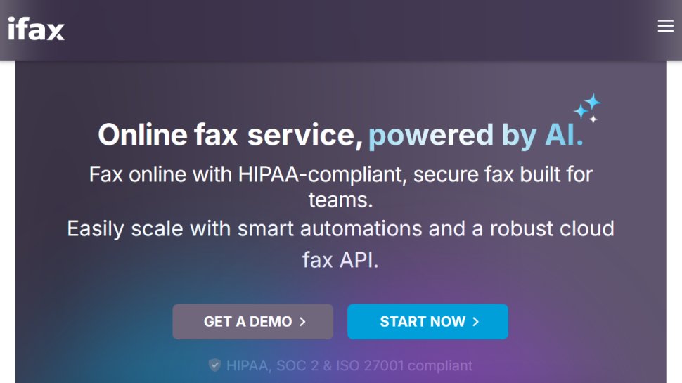 iFax website screenshot (June 2025).