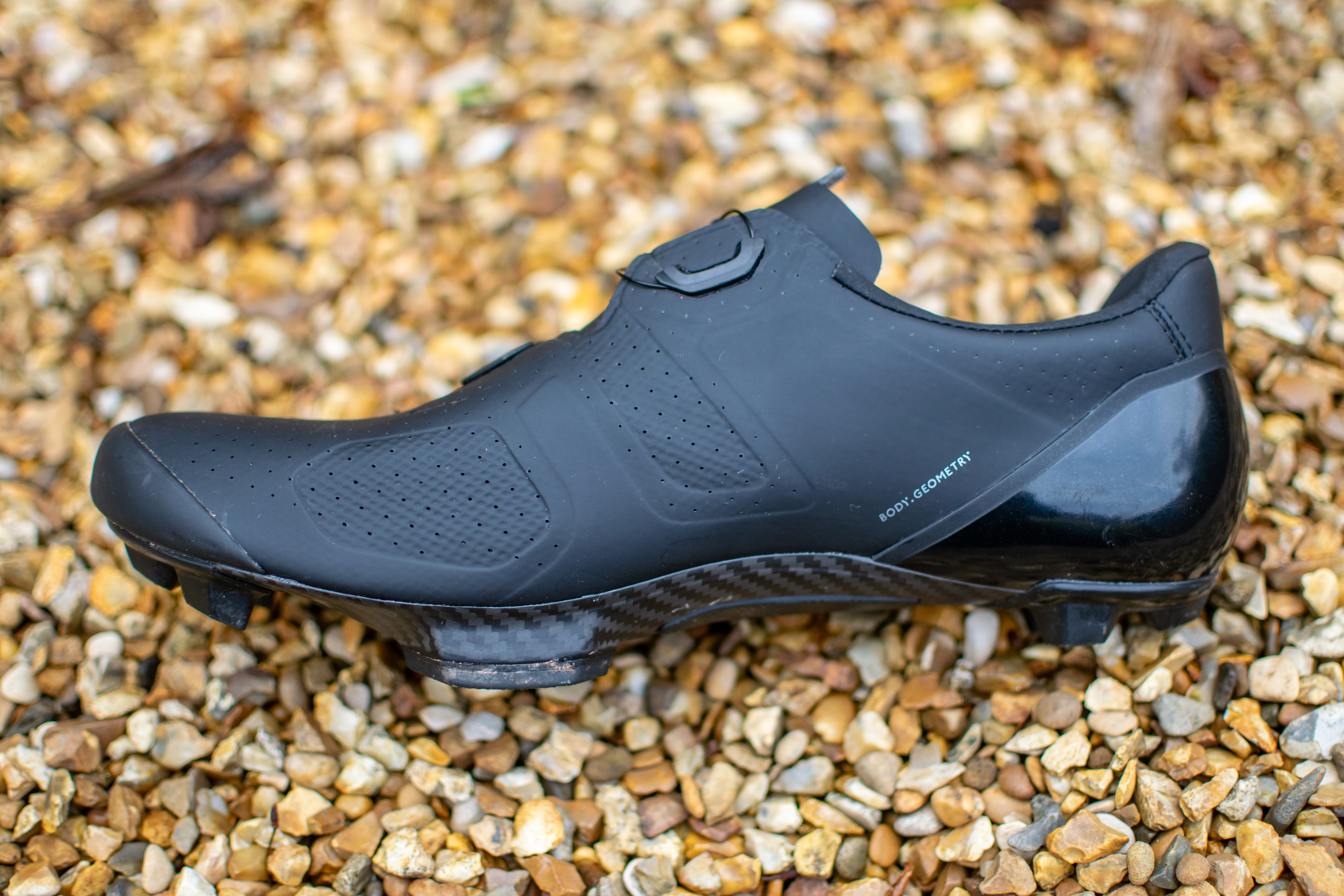 A black Specialized S-Works Recon shoe 