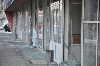 glass shattered by meteorite explosion