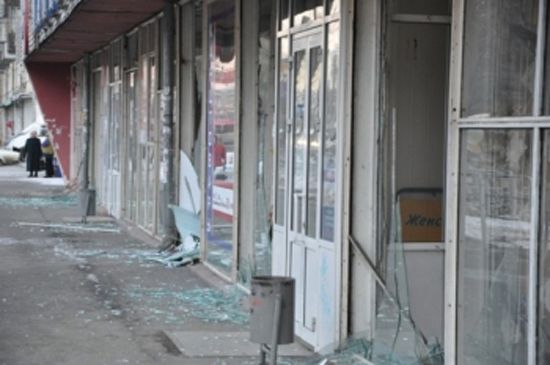 glass shattered by meteorite explosion 