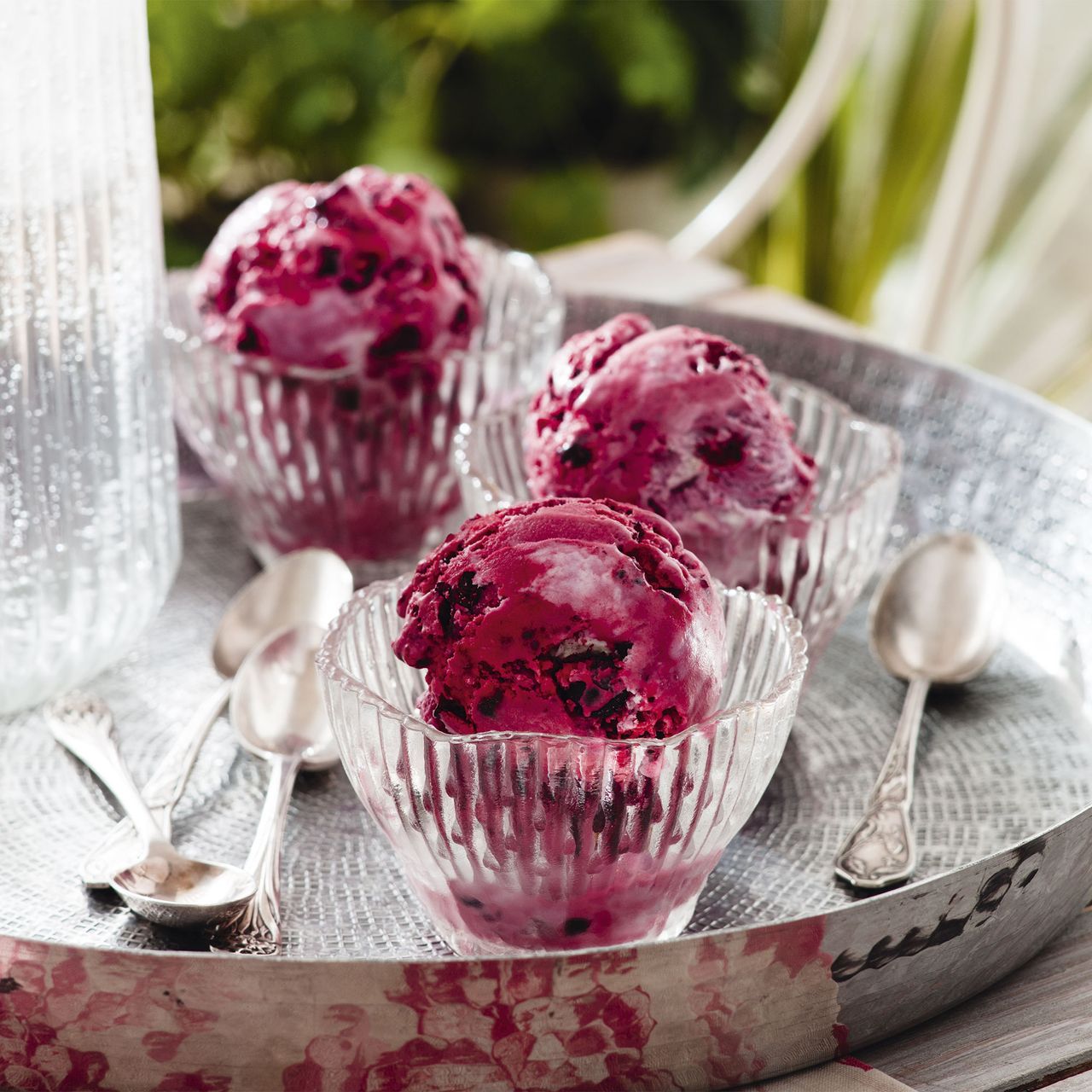 blackcurrant icecream - summer recipes - ice cream - desserts - woman&amp;home July 2013