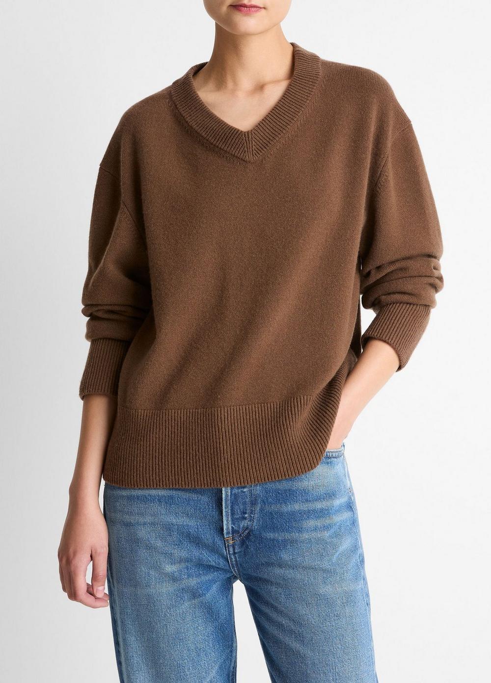 Vince Wool-Cashmere V-Neck Sweater