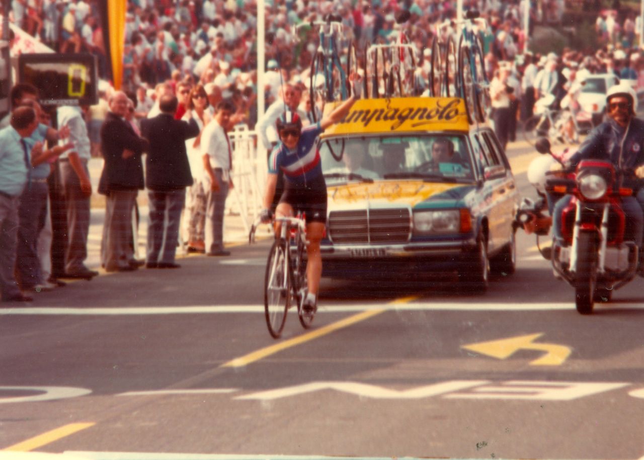 Jeannie Longo winning one of her five titles in 1987