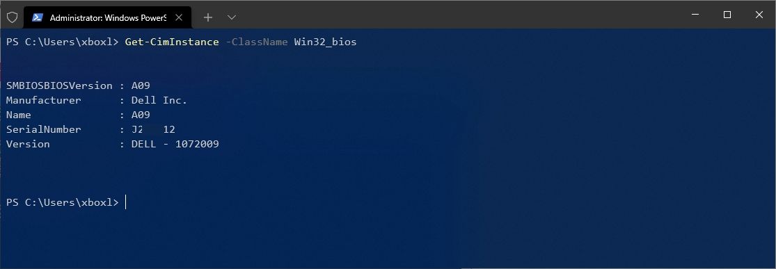 PowerShell PC model and serial number