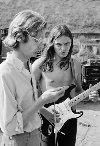 Adrian Maben with David Gilmour at Pompeii in 1971