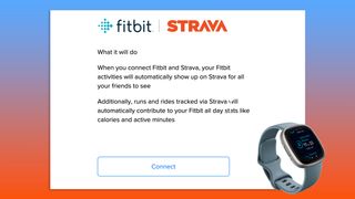 A screenshot of the website required to link Strava to Fitbit