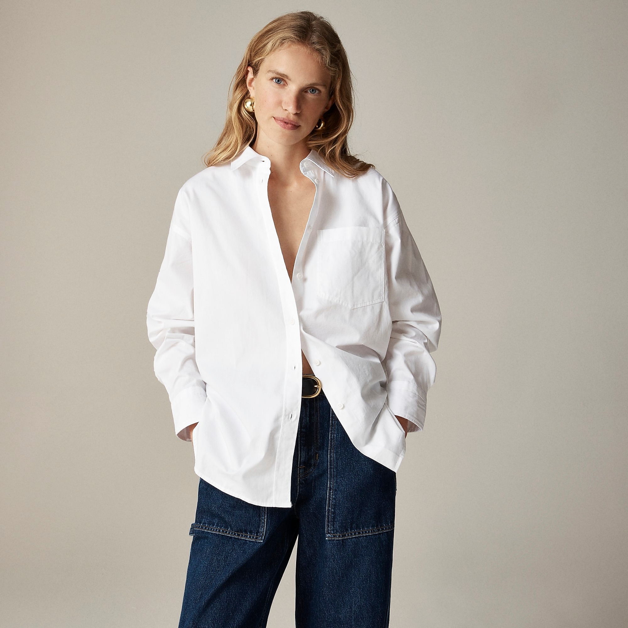J.Crew, Étienne Oversized Shirt in Embellished Cotton Poplin
