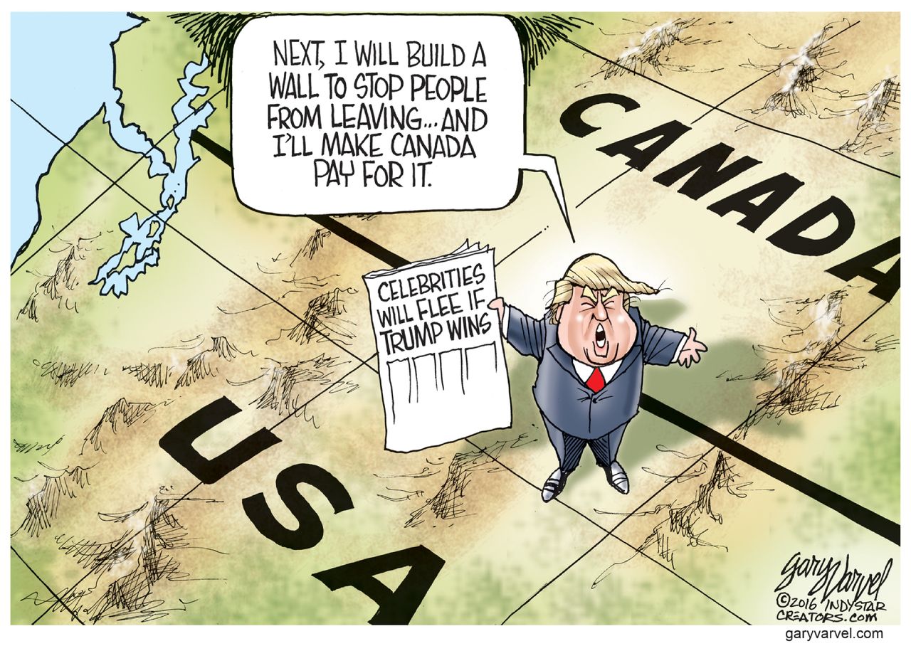 Political Cartoon U.S. Trump 2016