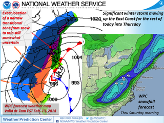 The National Weather Service released this graphic of the winter storm's projected path.