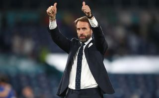 England manager Gareth Southgate salutes the fans at full-time