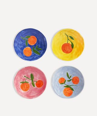 Orange Full Colour Plate Set of Four