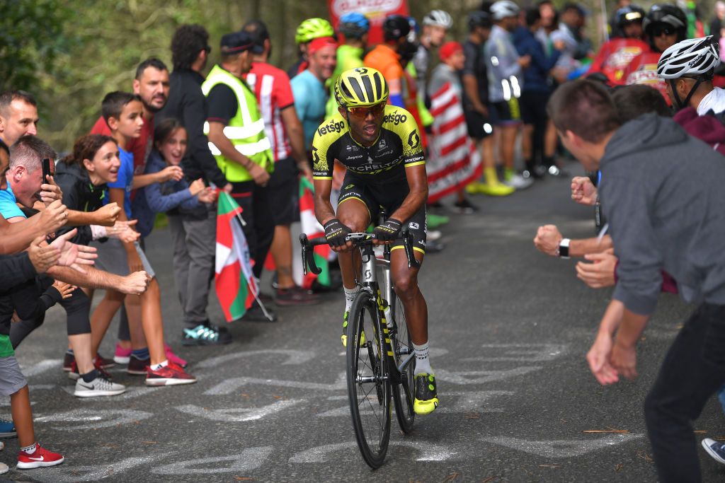 Tsgabu Grmay (Mitchelton-Scott) on the attack during stage 12