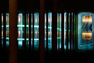 Anri Sala, Time No Longer installation, 2021 in the Buffalo Bayou Park Cistern, Houston
