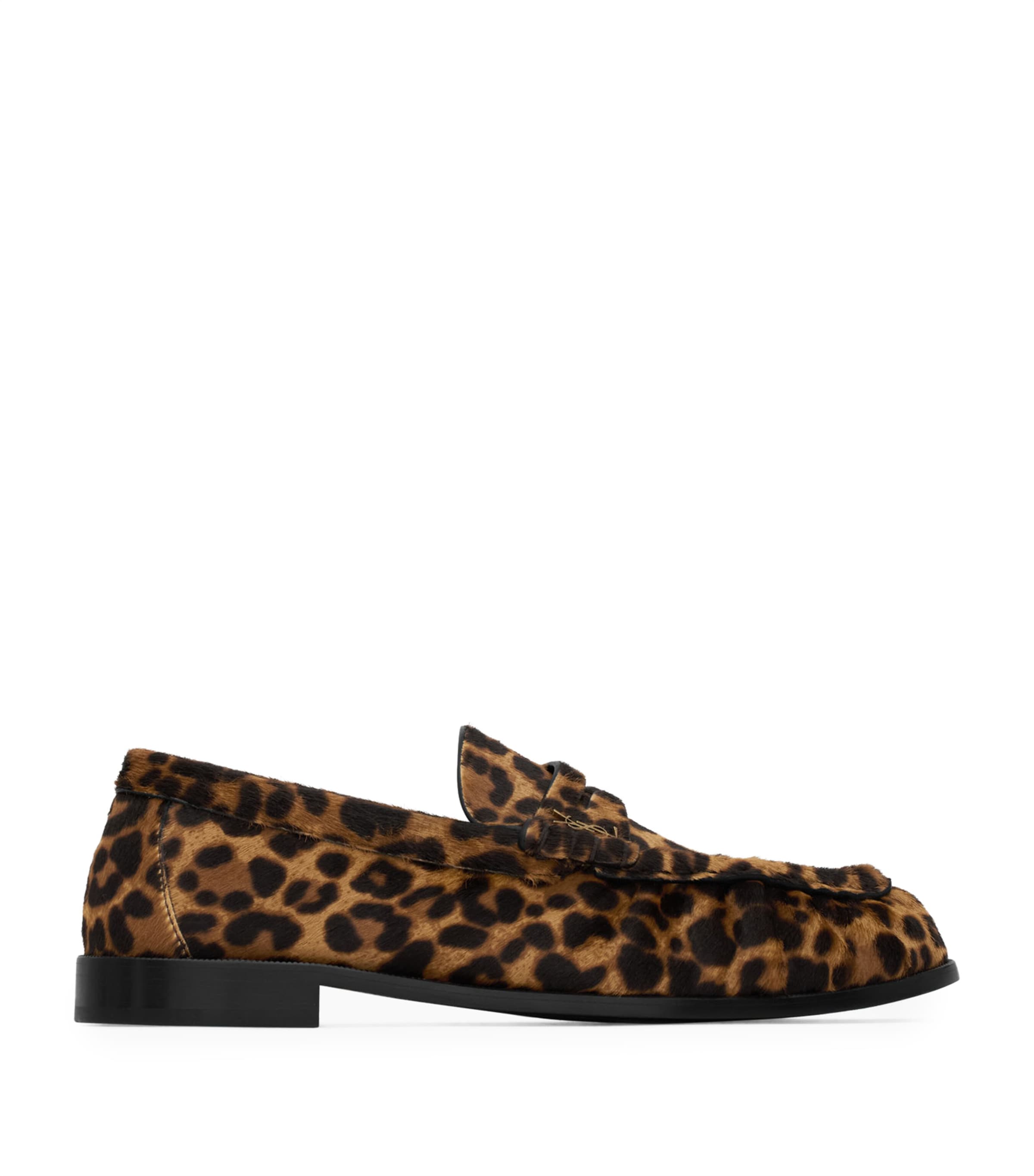 Leather Leopard Loafers