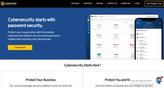 best password managers - Keeper's website
