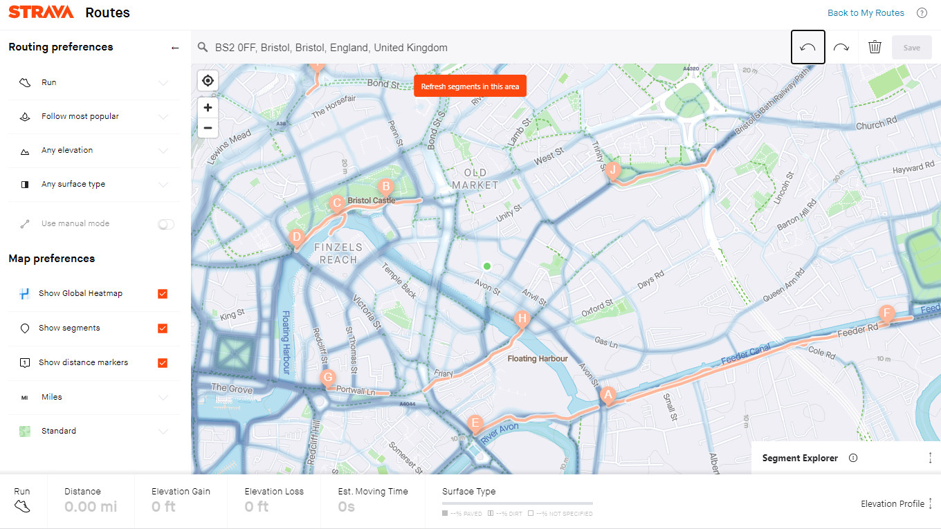 création d'un itinéraire Strava