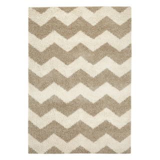 soft rug with brown colour zigzag line stripe