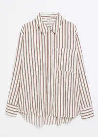 Beige Striped Overshirt, $71 (£38)| River Island