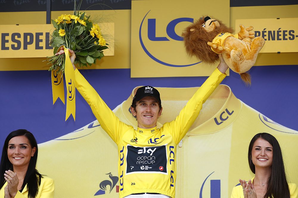 Geraint Thomas (Team Sky) secures the yellow jersey at the Tour de France