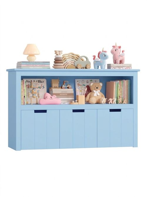 Kids Toy Storage Cabinet With Rolling Wheels