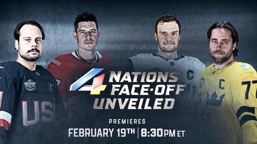 NHL players from USA, Canada, Finland and Sweden pose for the 4 Nations Face-Off: Unveiled documentary series 