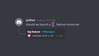 A demonstration of conversation threading in the Discord app