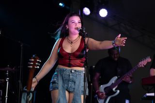 Lola Young performs during Standon Calling 2021