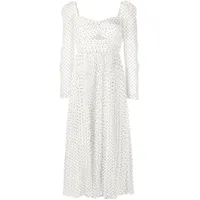 Self-Portrait Polka Dot Long Sleeve Midi Dress, £350 | Farfetch