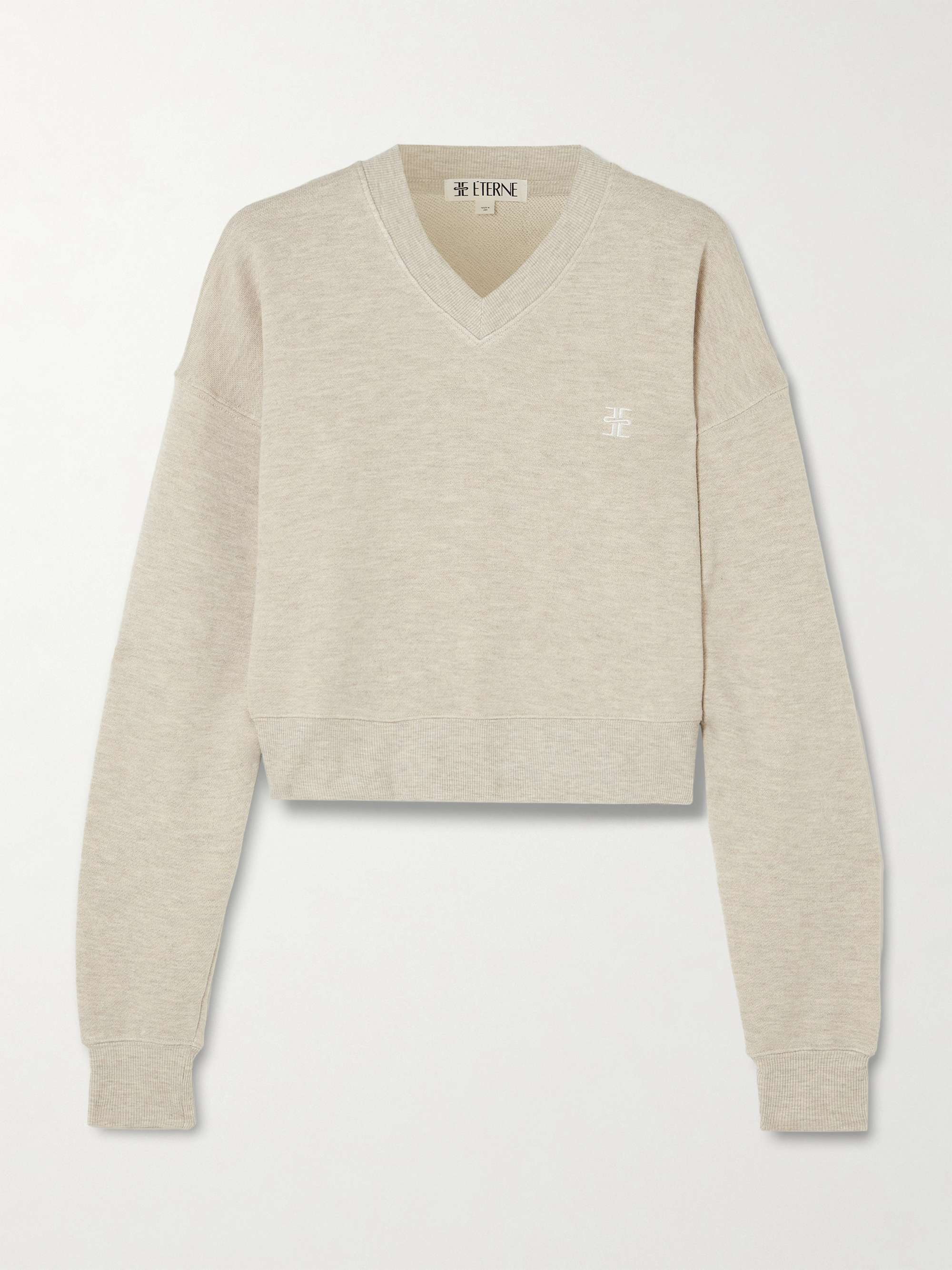 Embroidered French Cotton-Blend Terry Sweatshirt