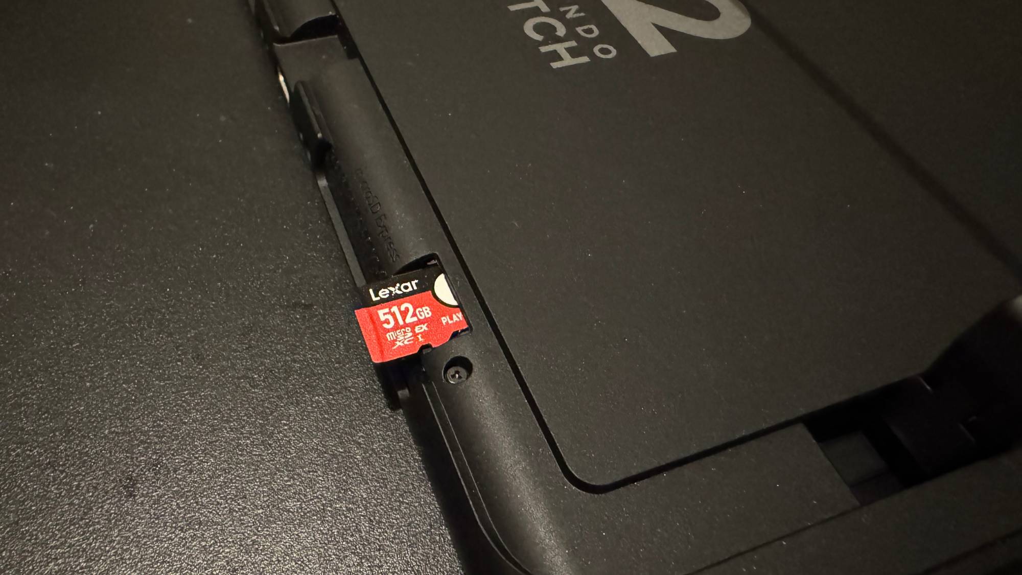 Lexar Play Pro microSD Express Card in a Nintendo Switch 2 console