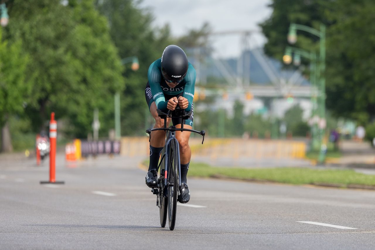 Alia Shaffi (Fount Cycling Guild) rides to seventh overall in the ITT in West Virginia
