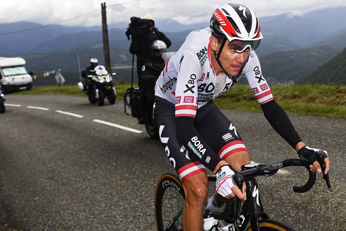 Patrick Konrad en route to his win on stage 16 at the Tour de France