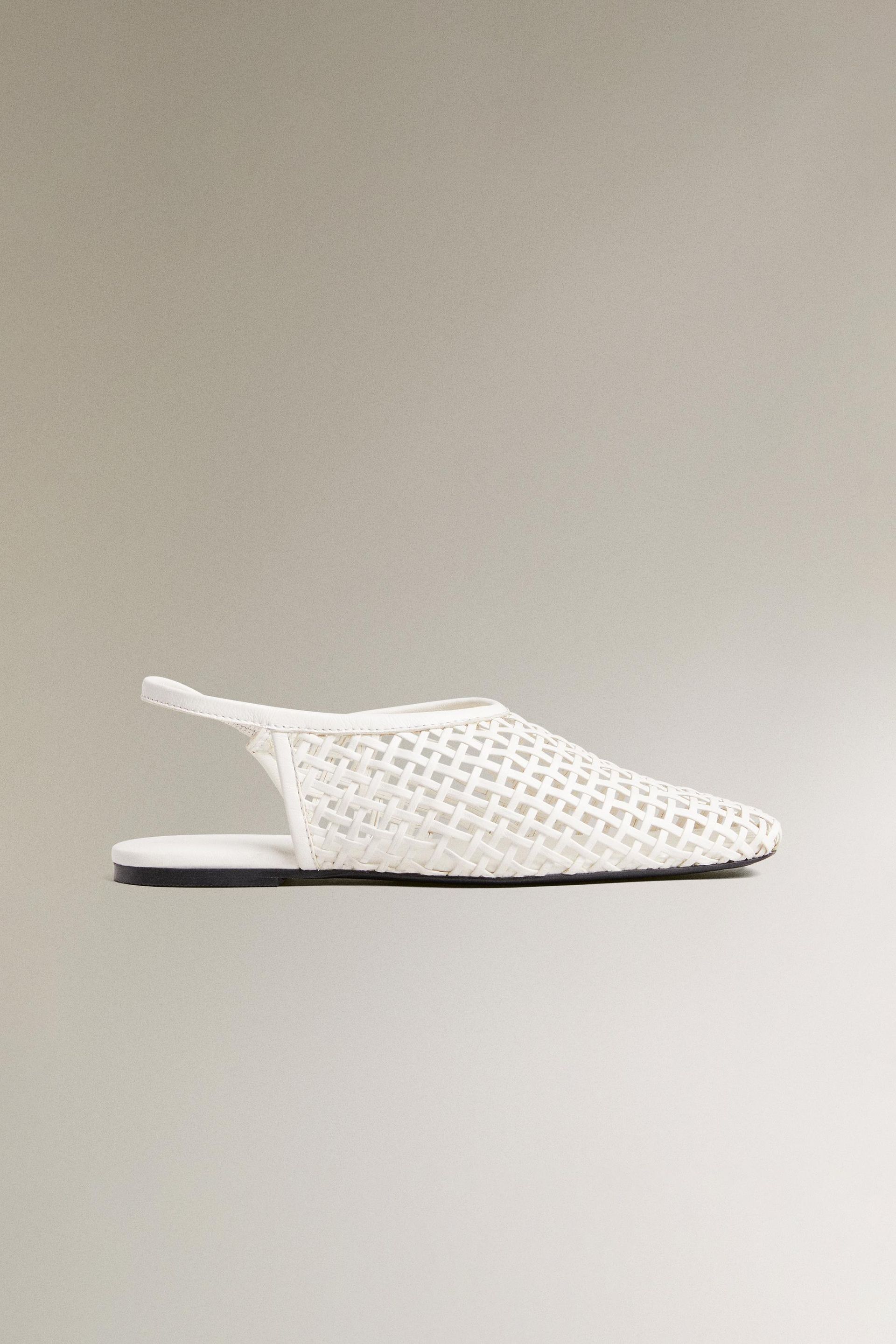 Braided Leather Slingback Ballet Flats
