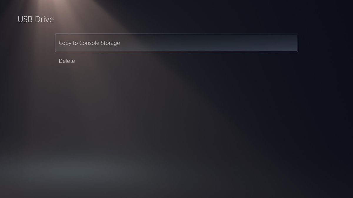 PS5 USB storage