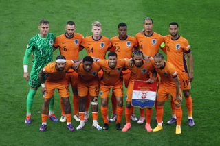 Netherlands Euro 2024 squad Players of the Netherlands pose for a team photograph prior to the UEFA EURO 2024 quarter-final match between Netherlands and Türkiye at Olympiastadion on July 06, 2024 in Berlin, Germany. (Photo by Lars Baron/Getty Images)