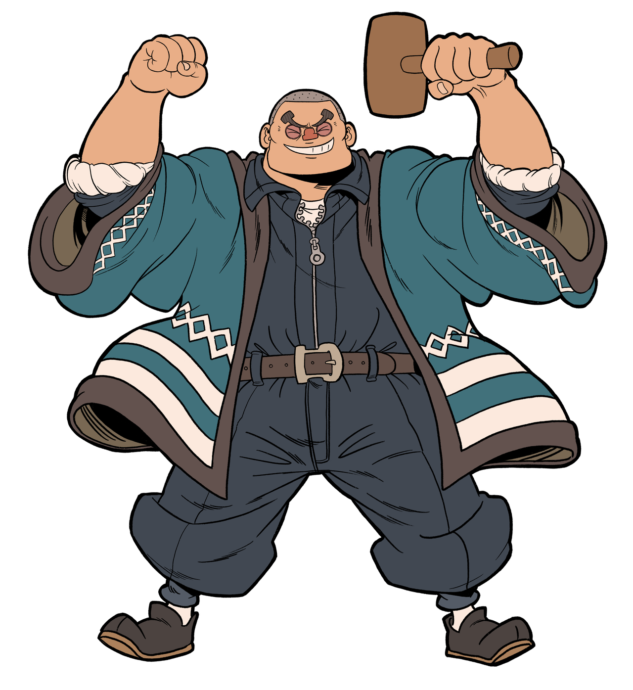 Tanuki Pon's Summer; cartoon character art for a video game