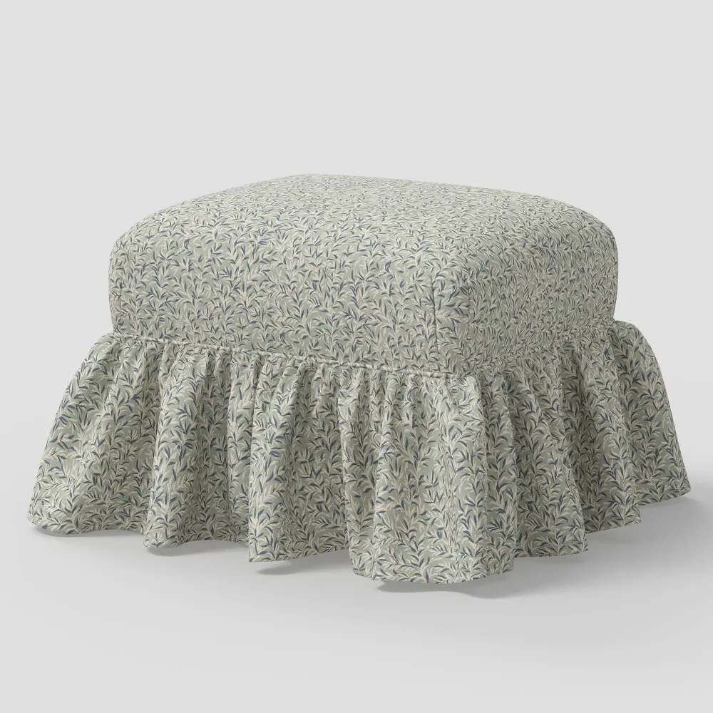 green skirted ottoman