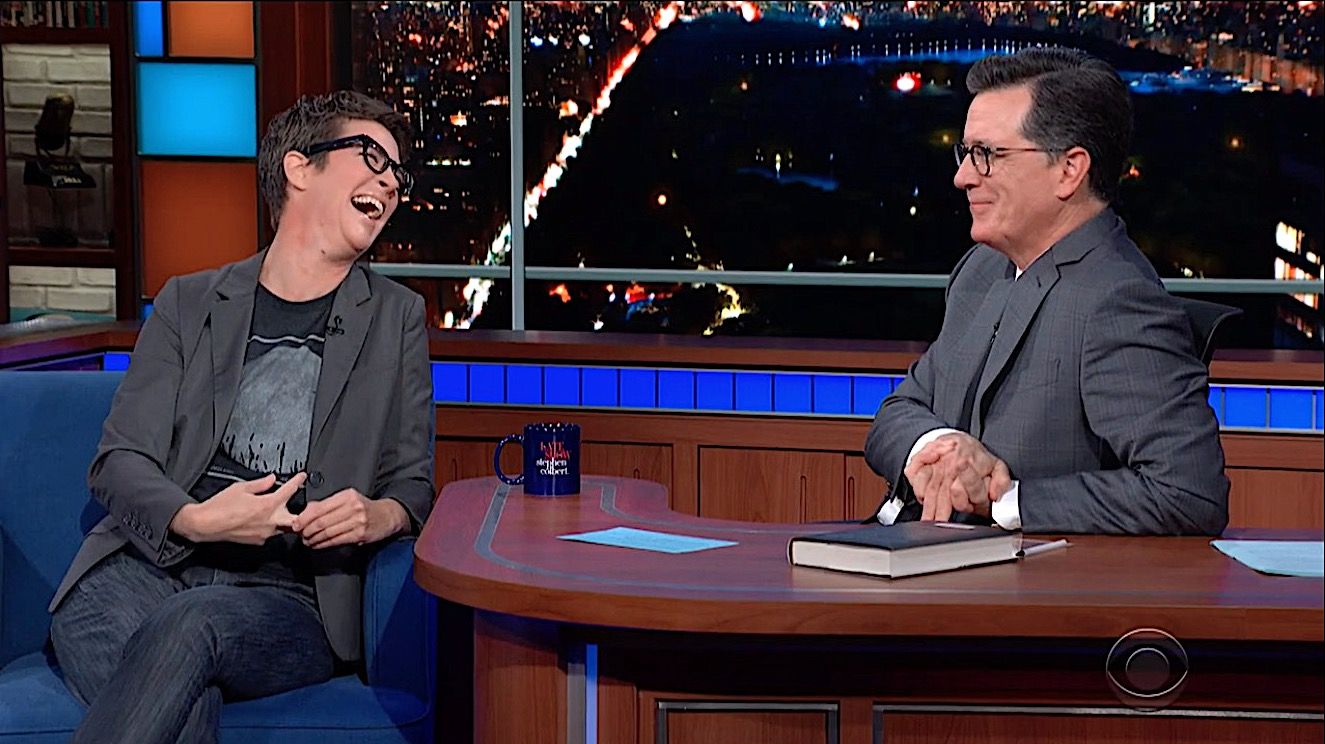 Rachel Maddow tells Stephen Colbert she's really 'enthused' to see what  happens after Trump is impeached | The Week