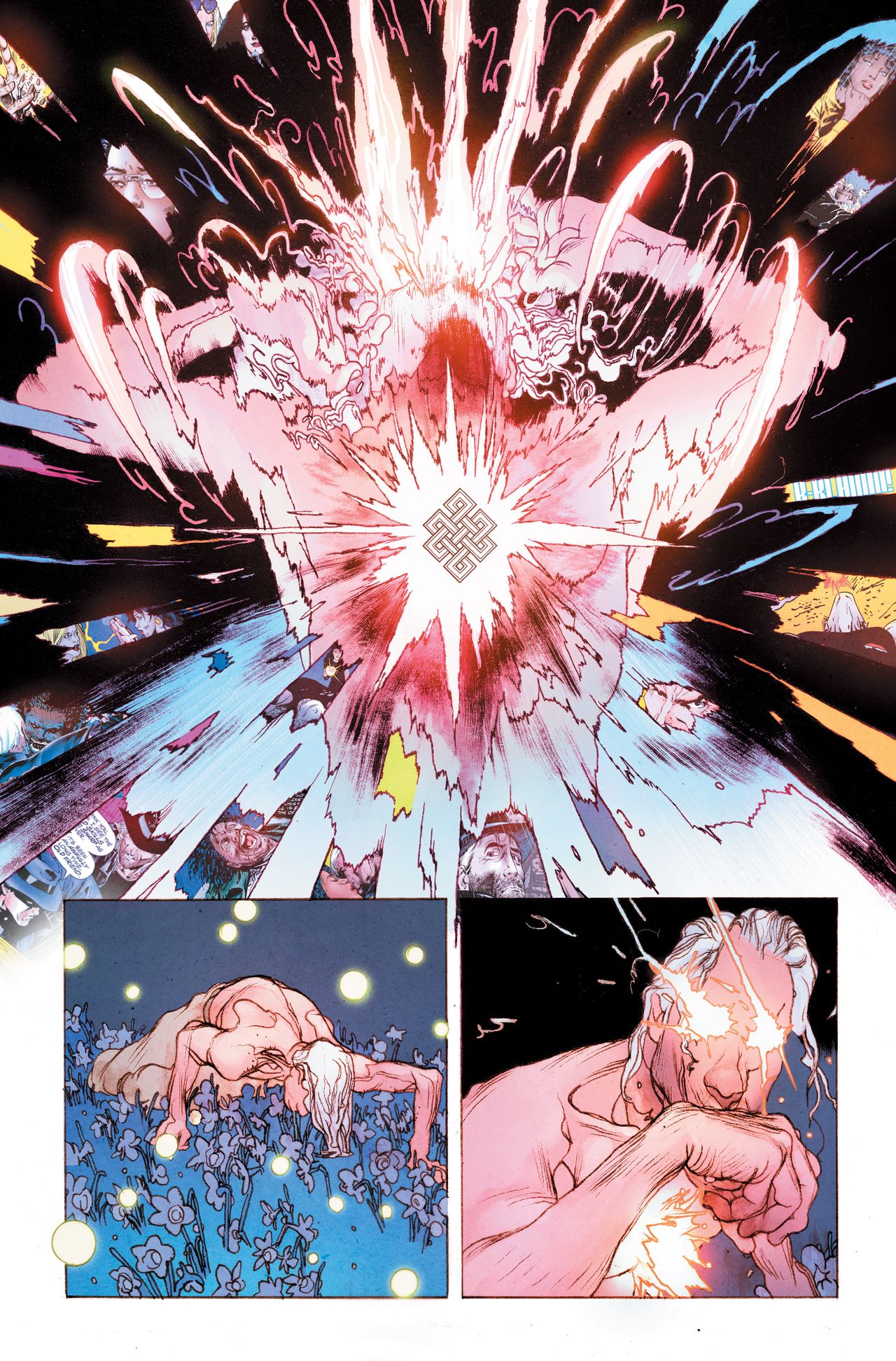 Anand RK's unlettered interior pages from Resurrection Man: Quantum Karma #1.