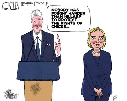 Political cartoon U.S. Bill Hillary Clinton
