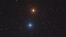 Mars (top) and Regulus (bottom), side by side in the night sky