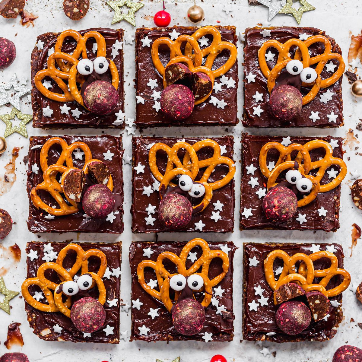 Gooey Christmas brownies with pretzel reindeers and all – fa la la la la indeed | Real Homes
