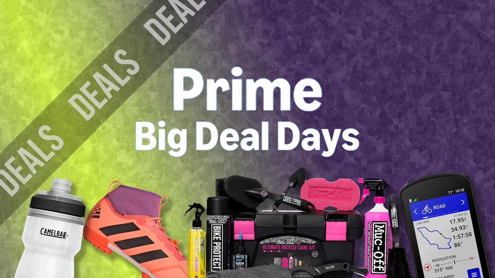 A header image showing the Amazon Prime Big Deal Days logo, then a host of products found within the sales and a banner saying &#039;deals&#039; overlaid